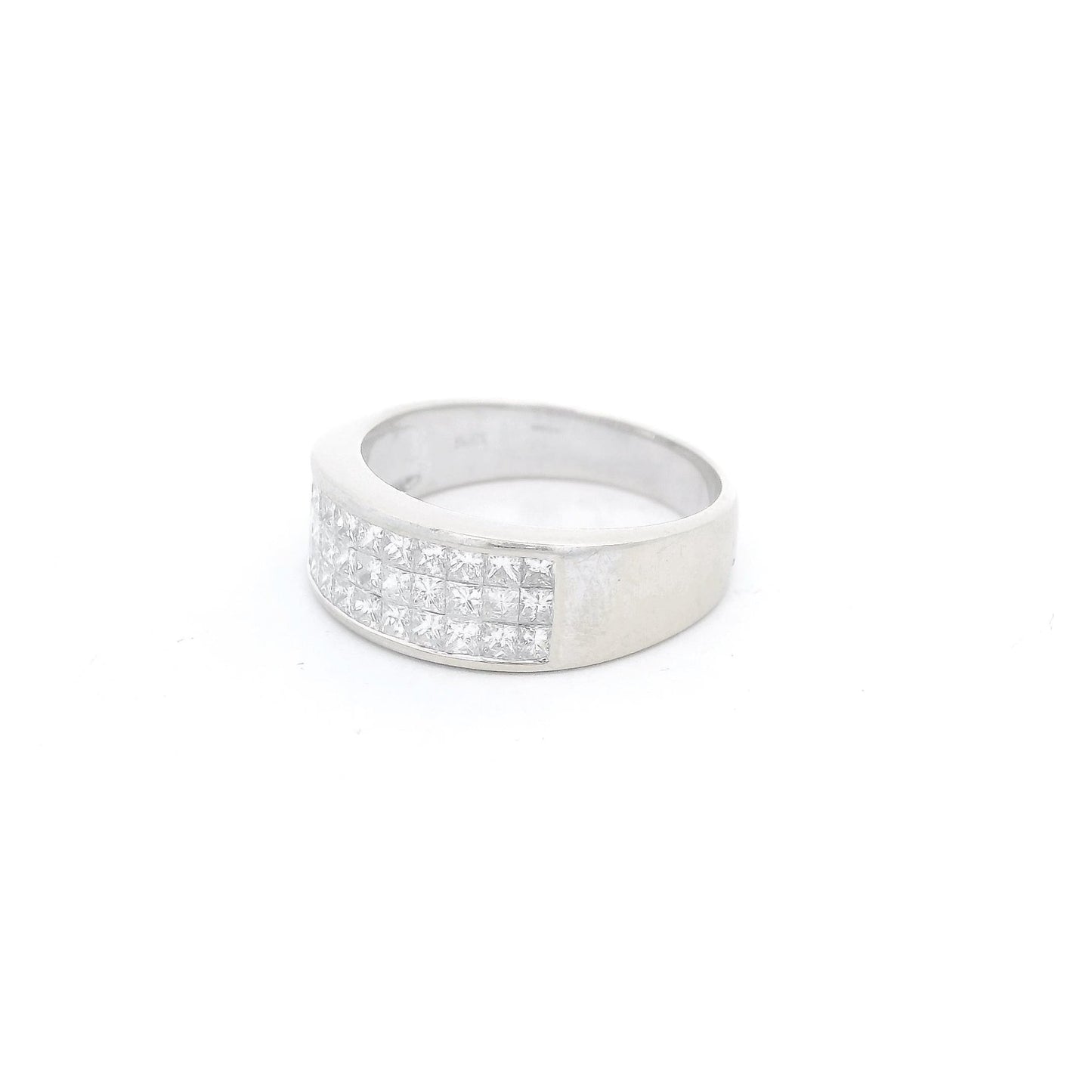 Triple Row Invisible Set Princess Cut Diamond Band - Forever Rox Fine Jewelry