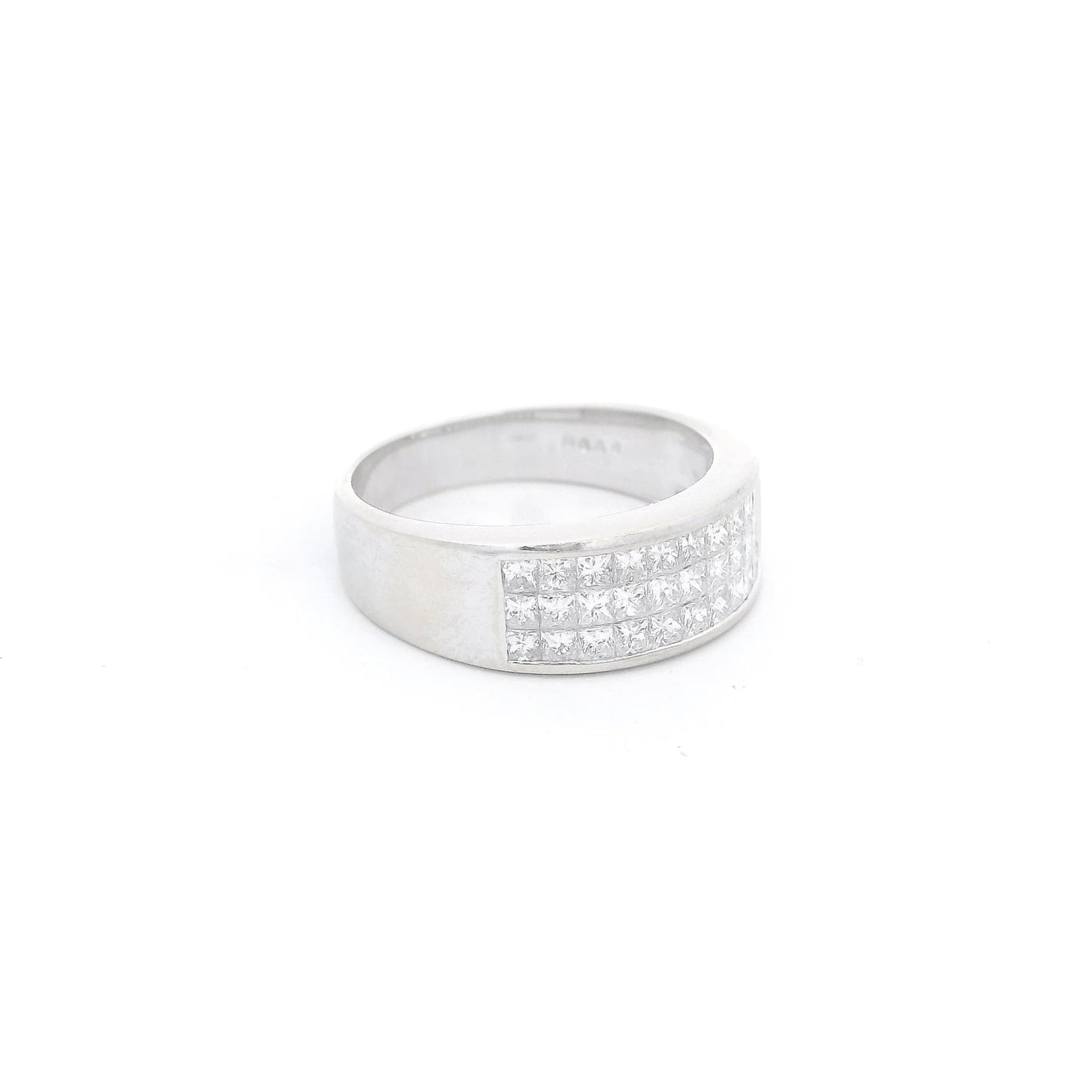 Triple Row Invisible Set Princess Cut Diamond Band - Forever Rox Fine Jewelry