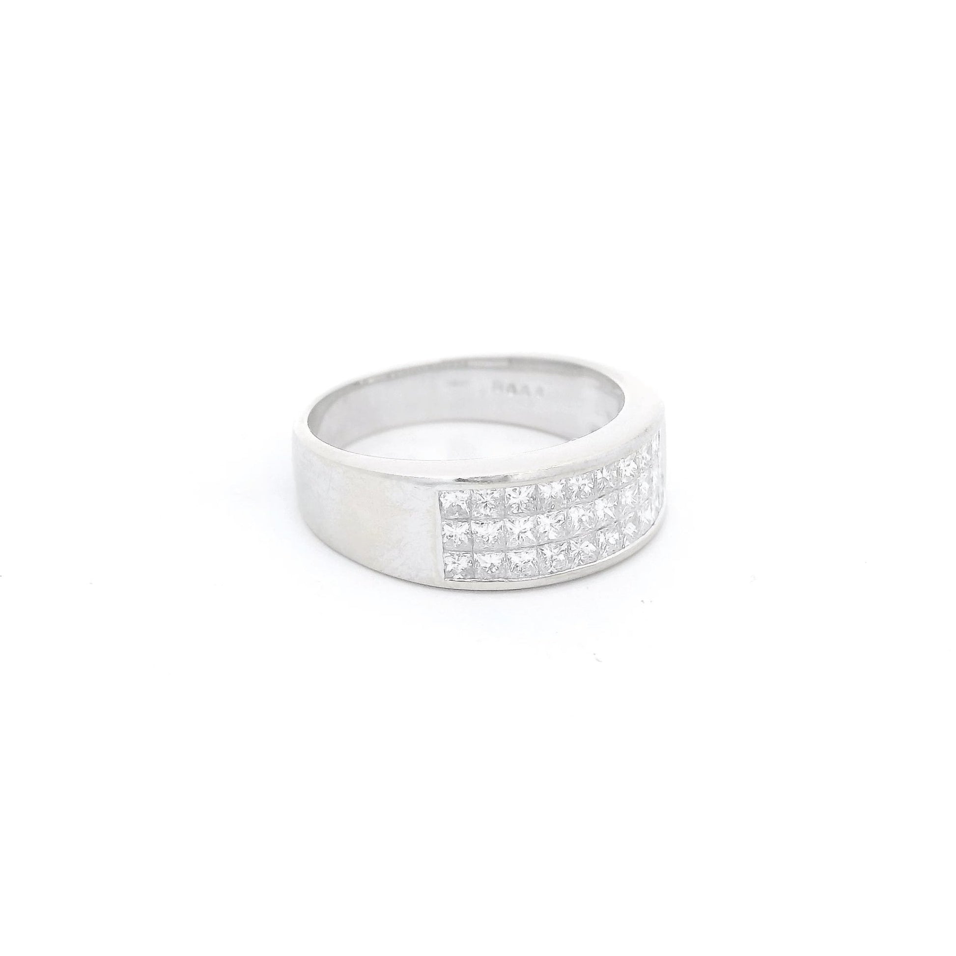 Triple Row Invisible Set Princess Cut Diamond Band - Forever Rox Fine Jewelry