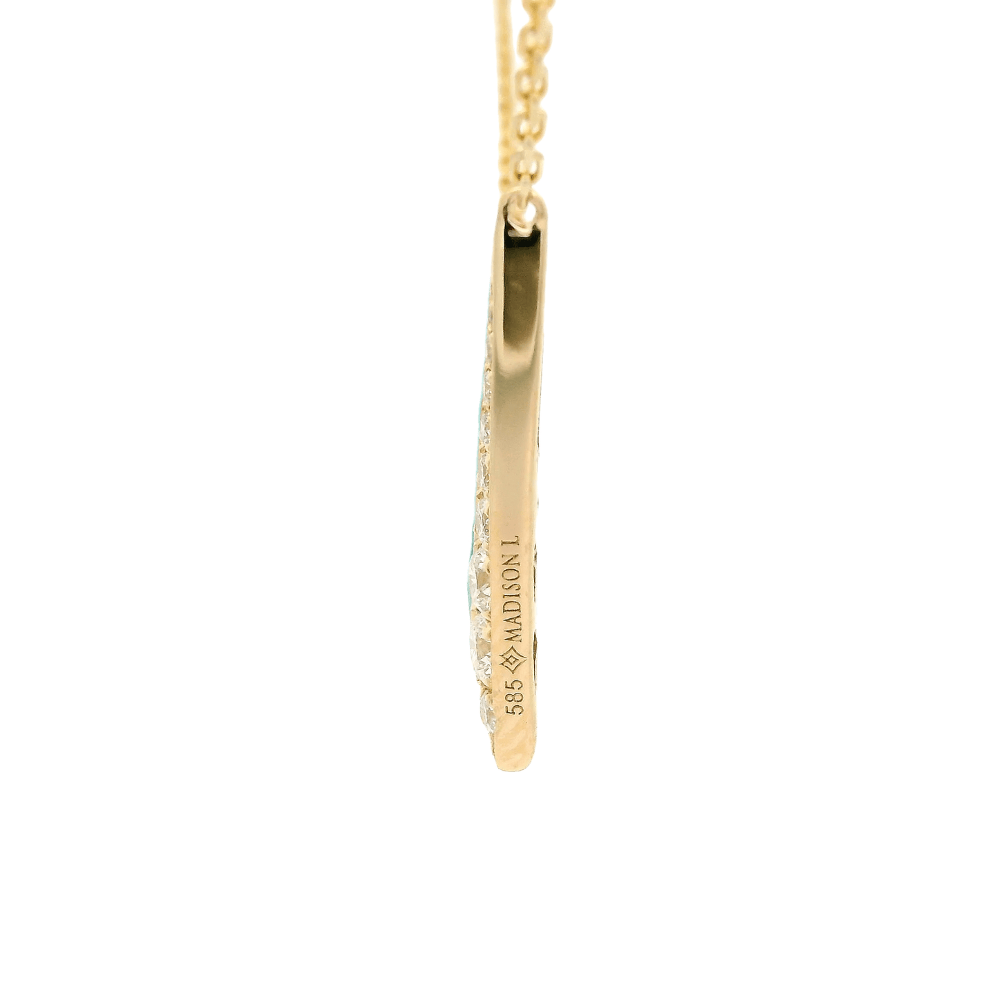 Turquoise & Diamond V Shaped Pendant - Forever Rox