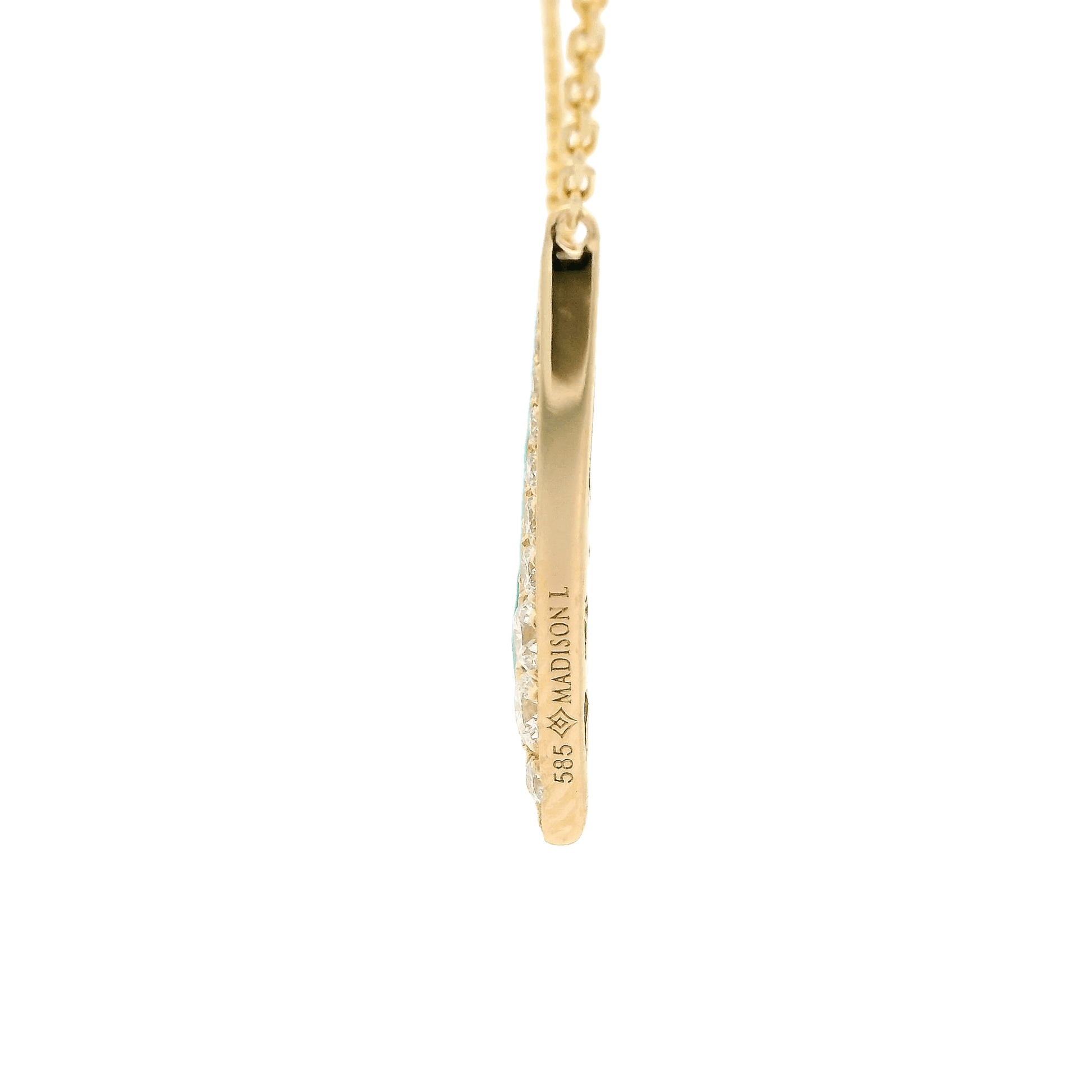 Turquoise & Diamond V Shaped Pendant - Forever Rox