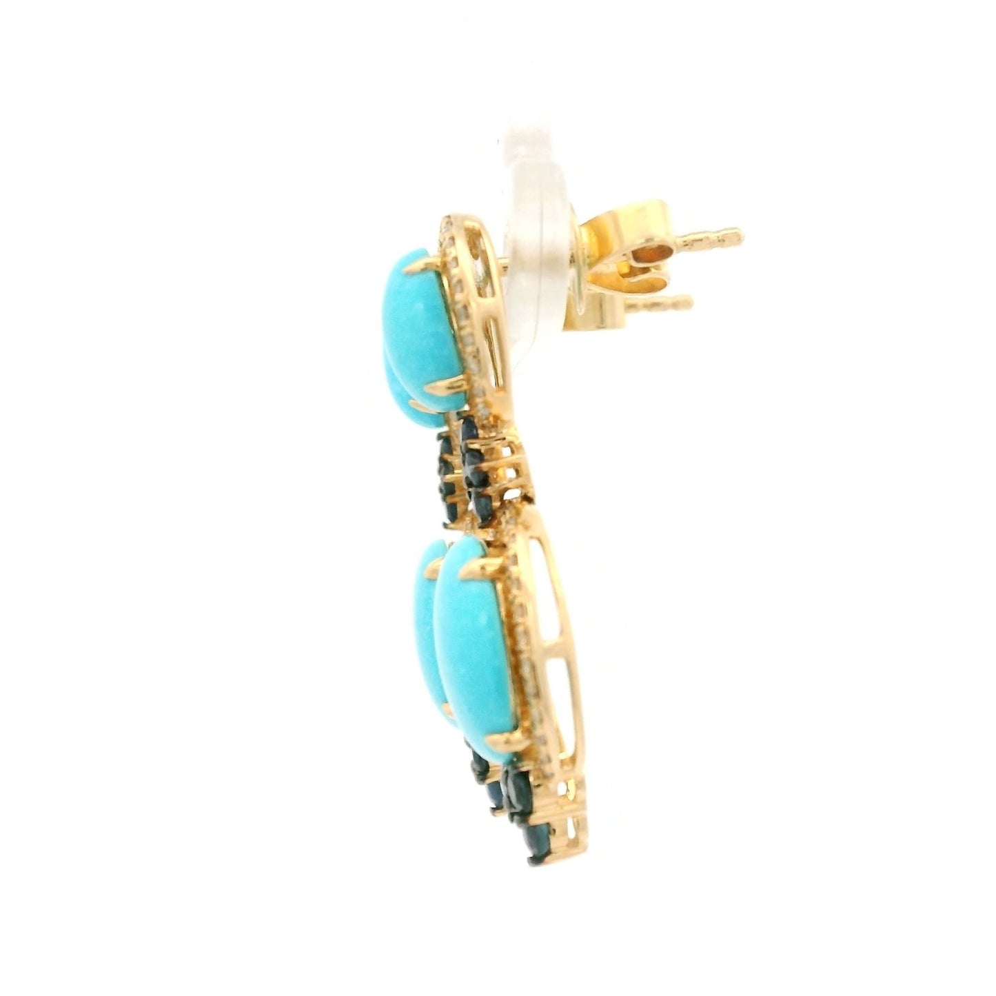 Turquoise, Sapphire and Diamond Dangles - Forever Rox