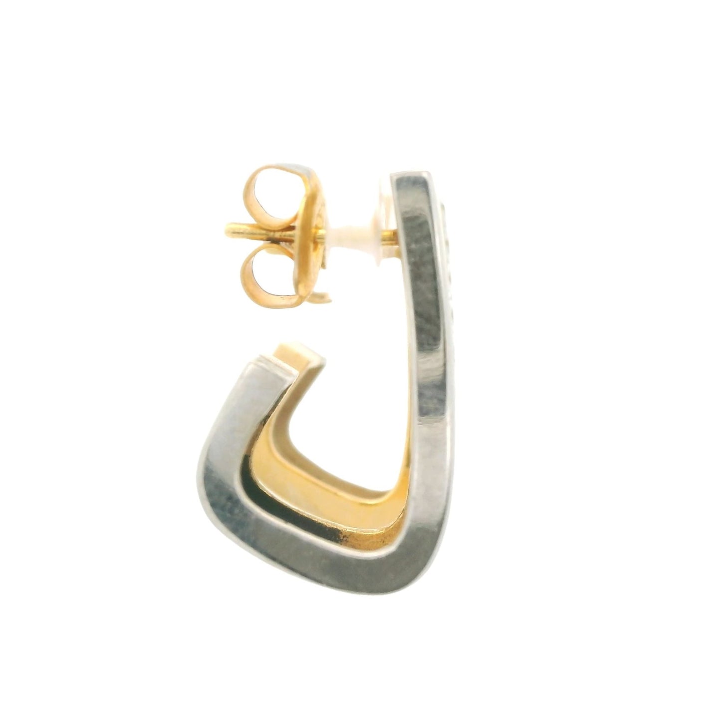 Two Tone Diamond J Hoops - Forever Rox