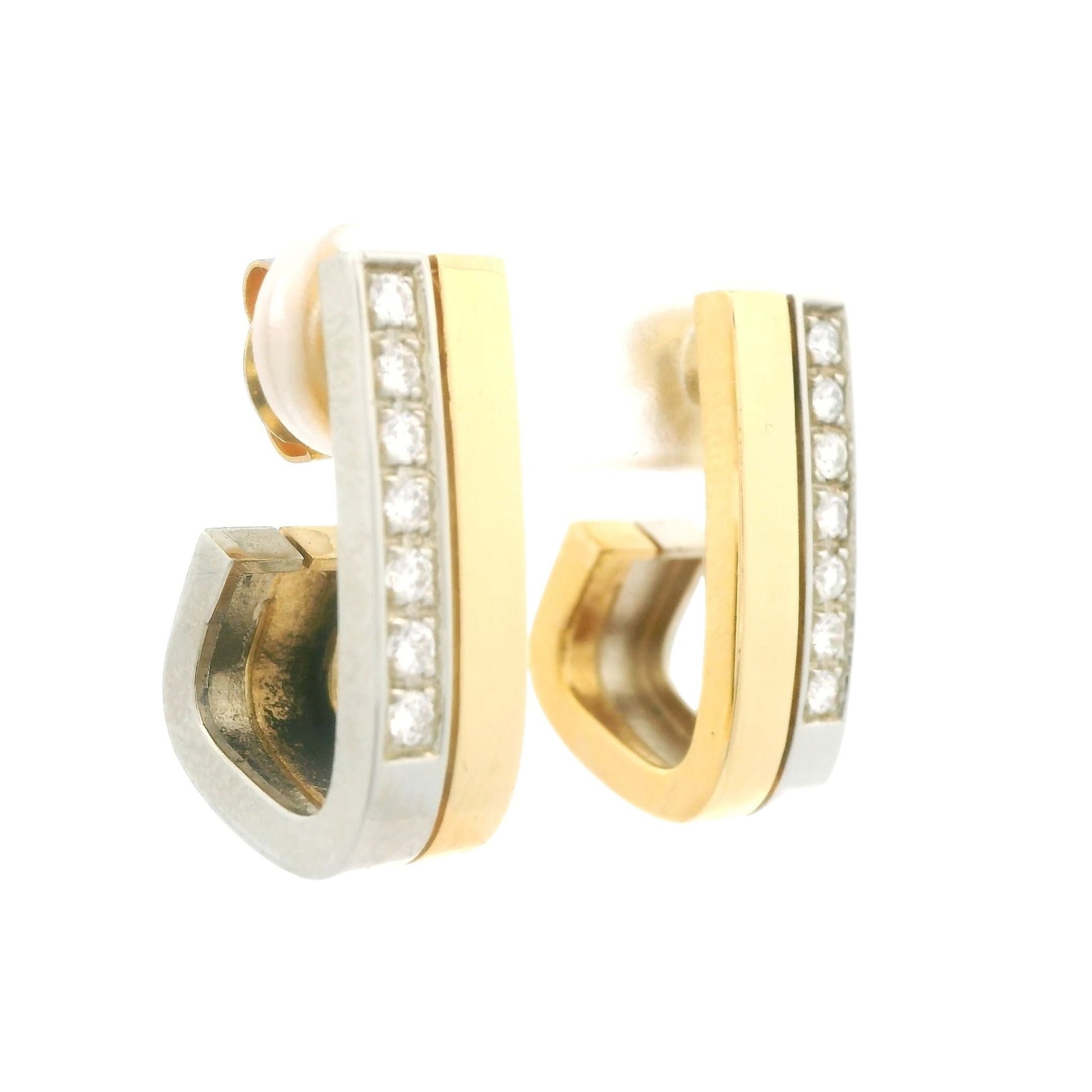 Two Tone Diamond J Hoops - Forever Rox