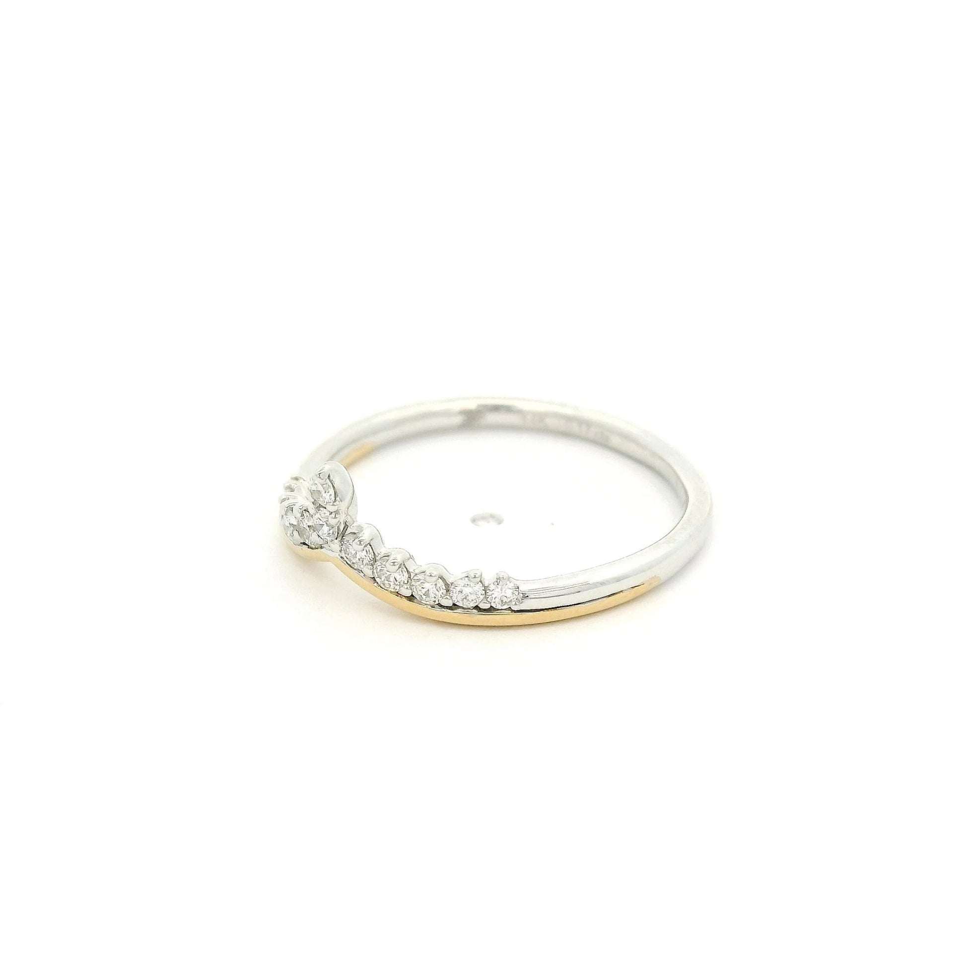 Two Tone Diamond V Shape Band - Forever Rox