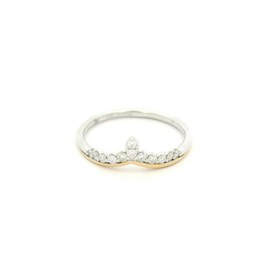 Two Tone Diamond V Shape Band - Forever Rox