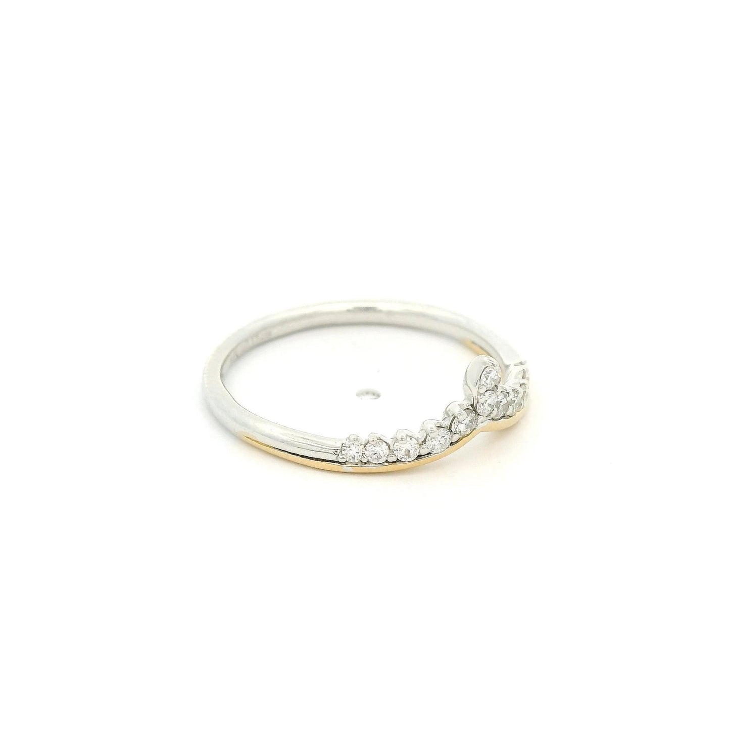 Two Tone Diamond V Shape Band - Forever Rox