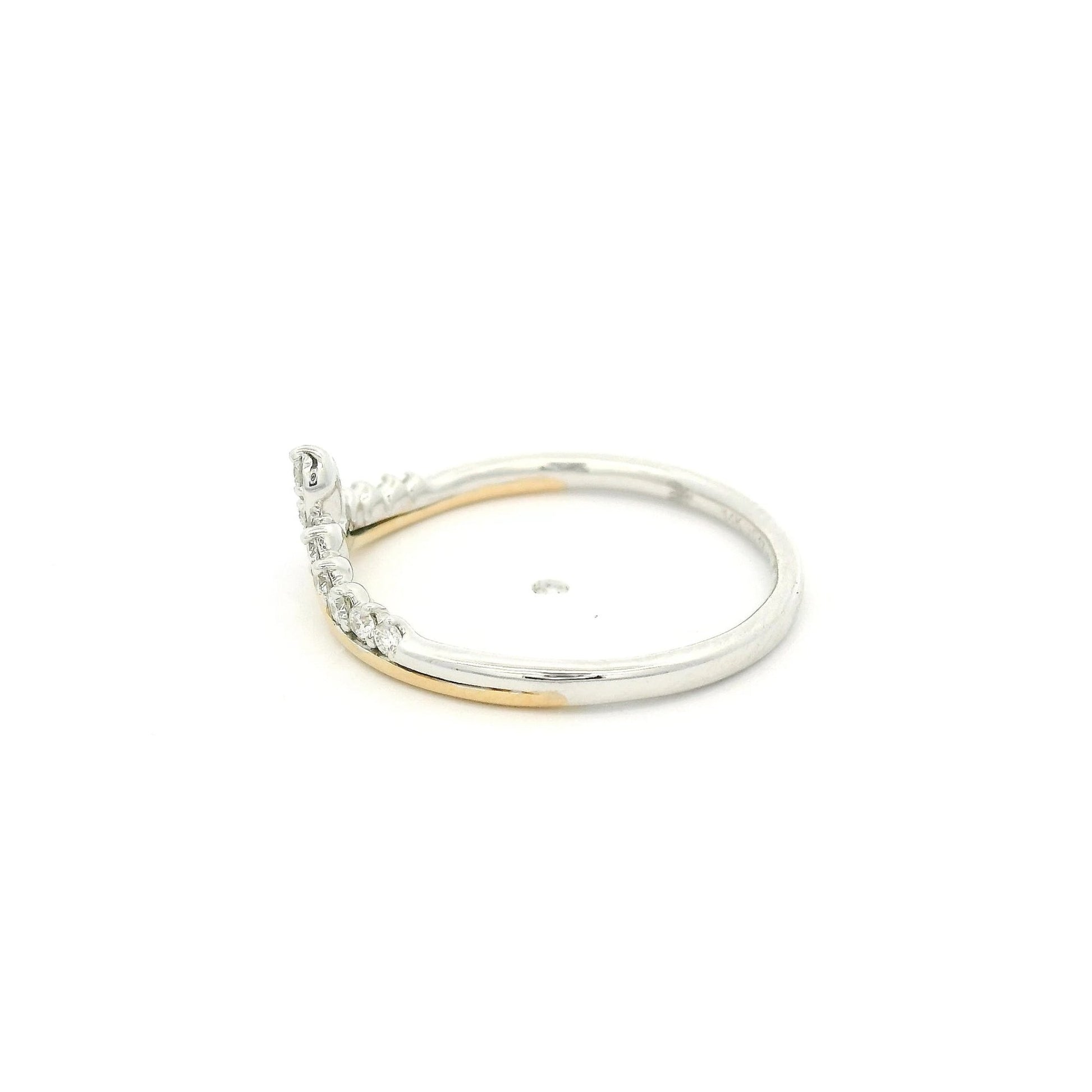 Two Tone Diamond V Shape Band - Forever Rox