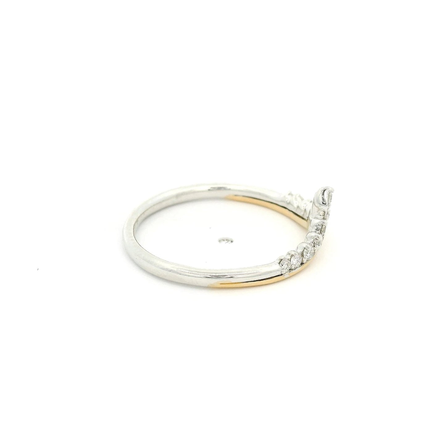 Two Tone Diamond V Shape Band - Forever Rox
