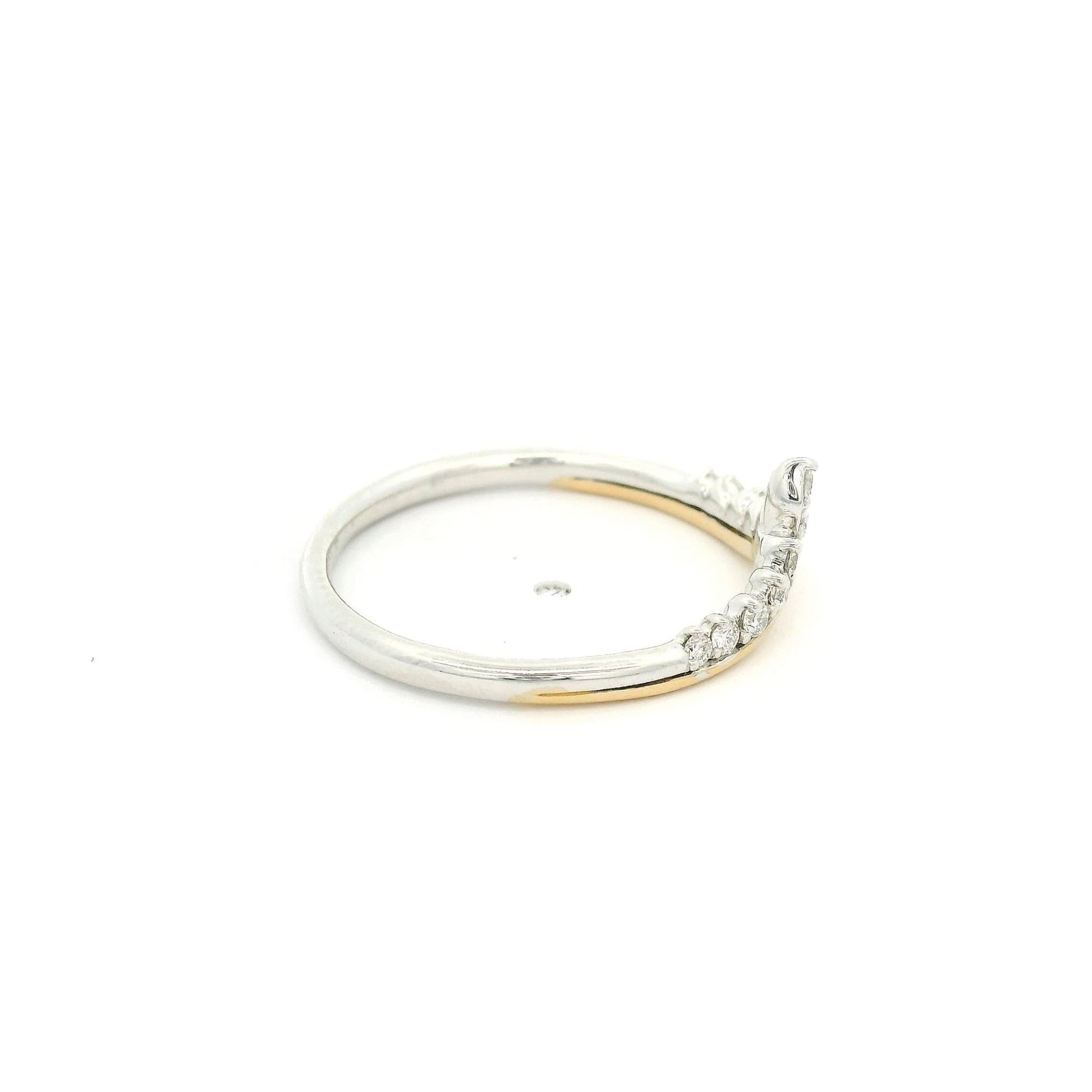 Two Tone Diamond V Shape Band - Forever Rox