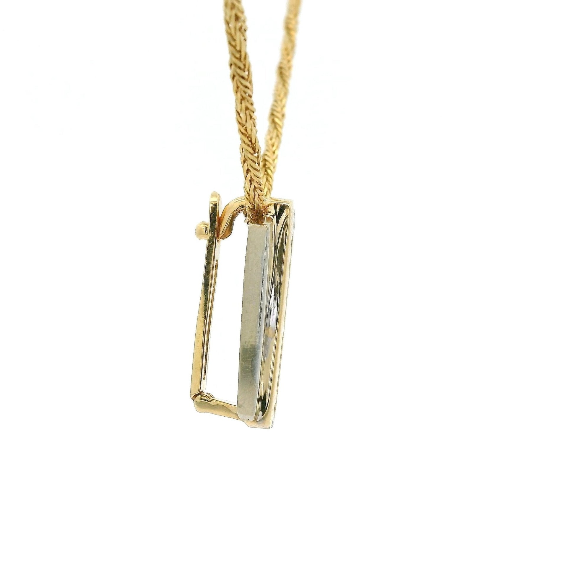 Two Tone Graduating Size Diamond Pendant with An Enhancer Bail - Forever Rox Fine Jewelry