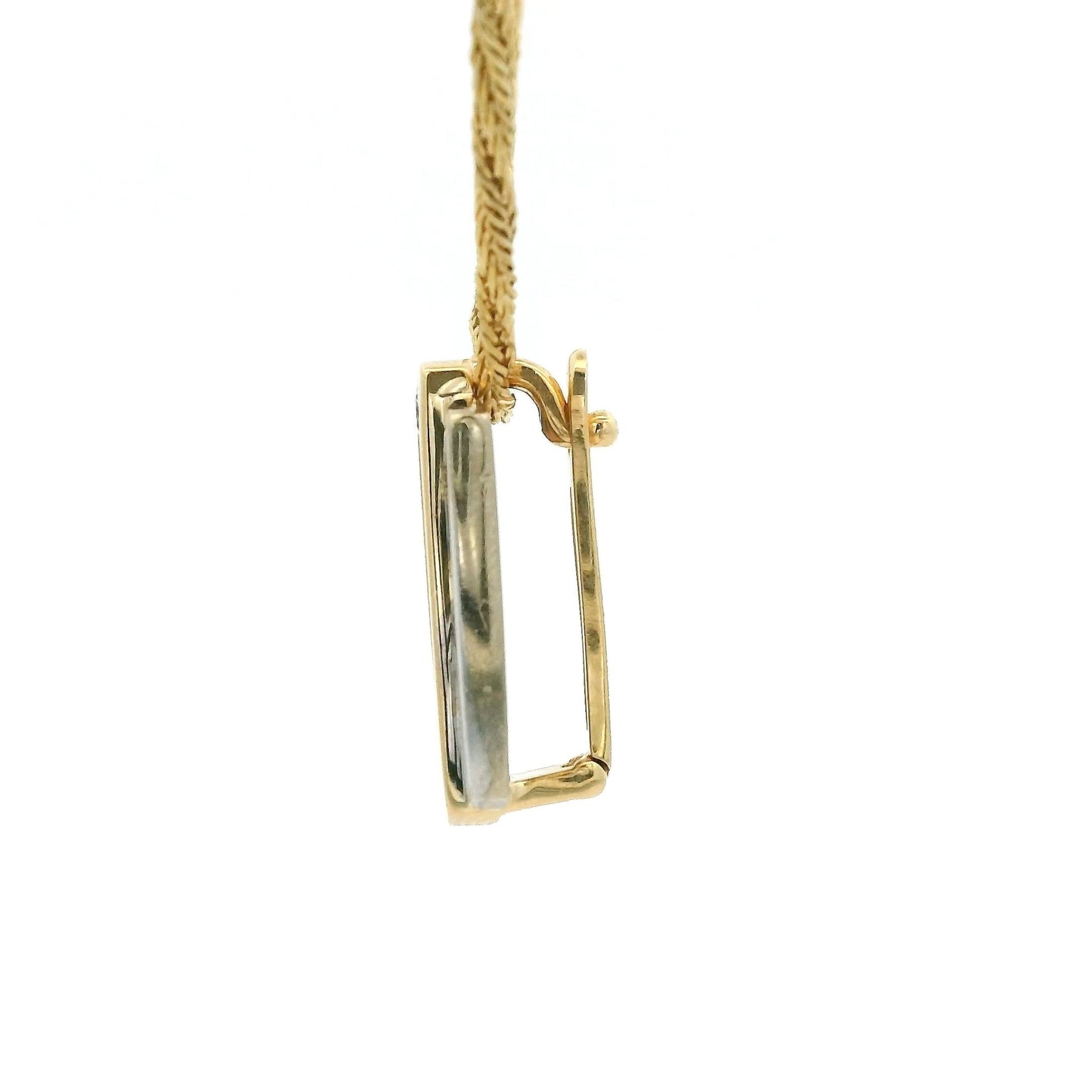 Two Tone Graduating Size Diamond Pendant with An Enhancer Bail - Forever Rox Fine Jewelry