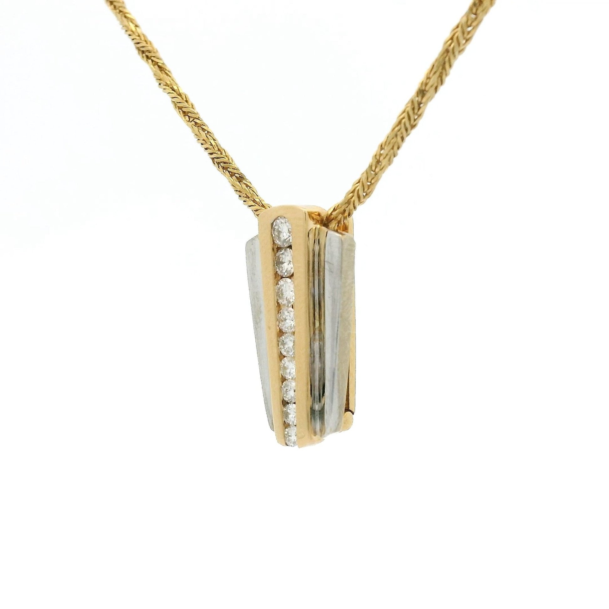 Two Tone Graduating Size Diamond Pendant with An Enhancer Bail - Forever Rox Fine Jewelry