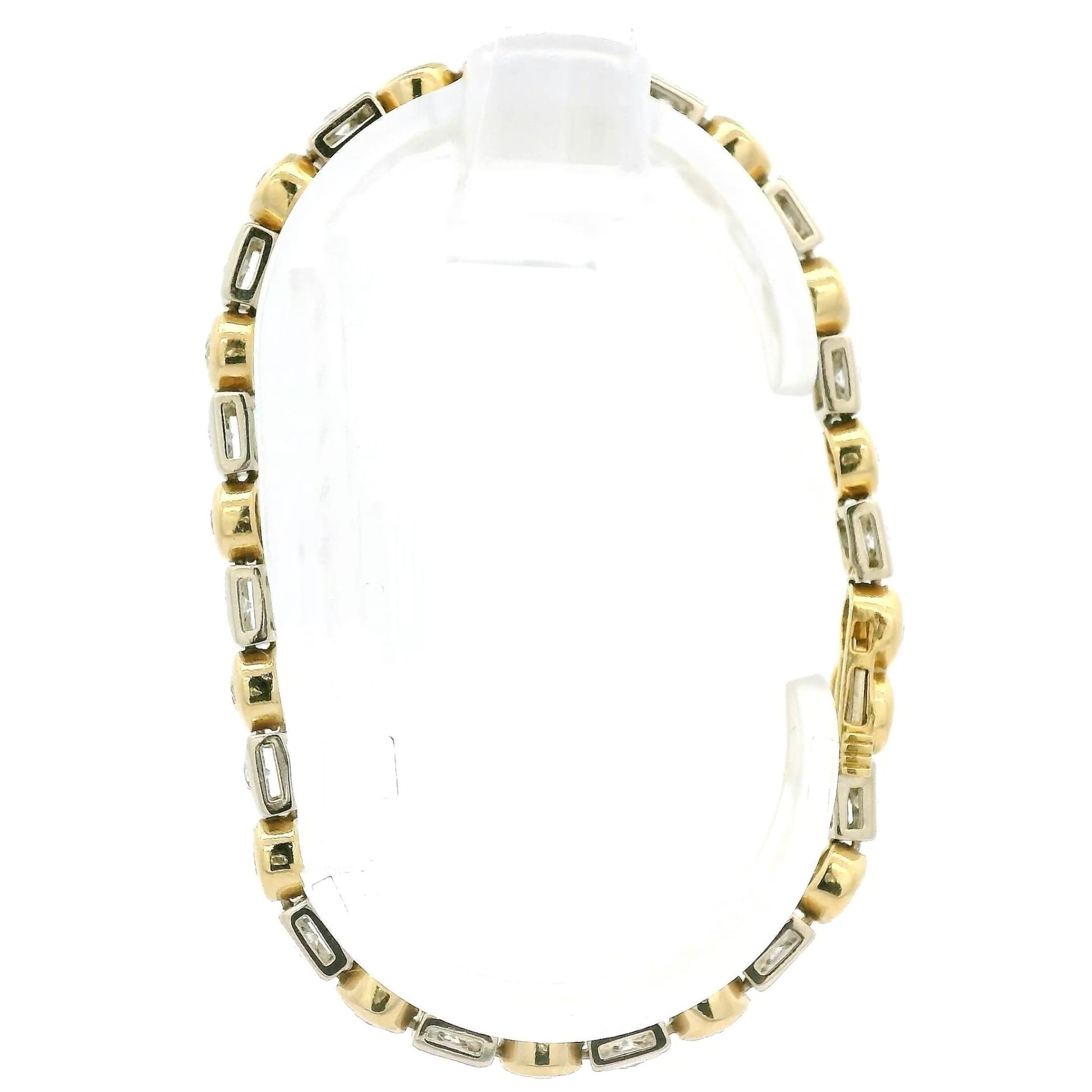 Two Tone Multi Shape Bezel Set Diamond Bracelet - Forever Rox