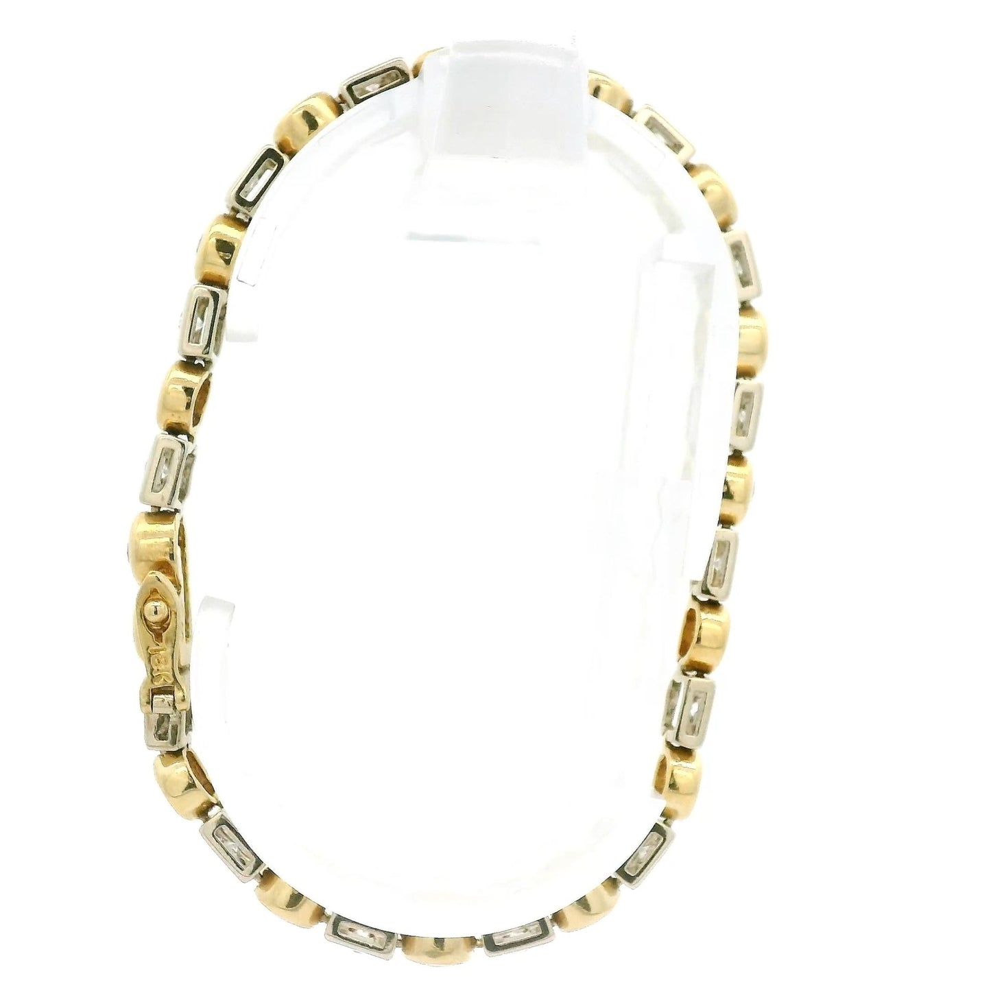 Two Tone Multi Shape Bezel Set Diamond Bracelet - Forever Rox