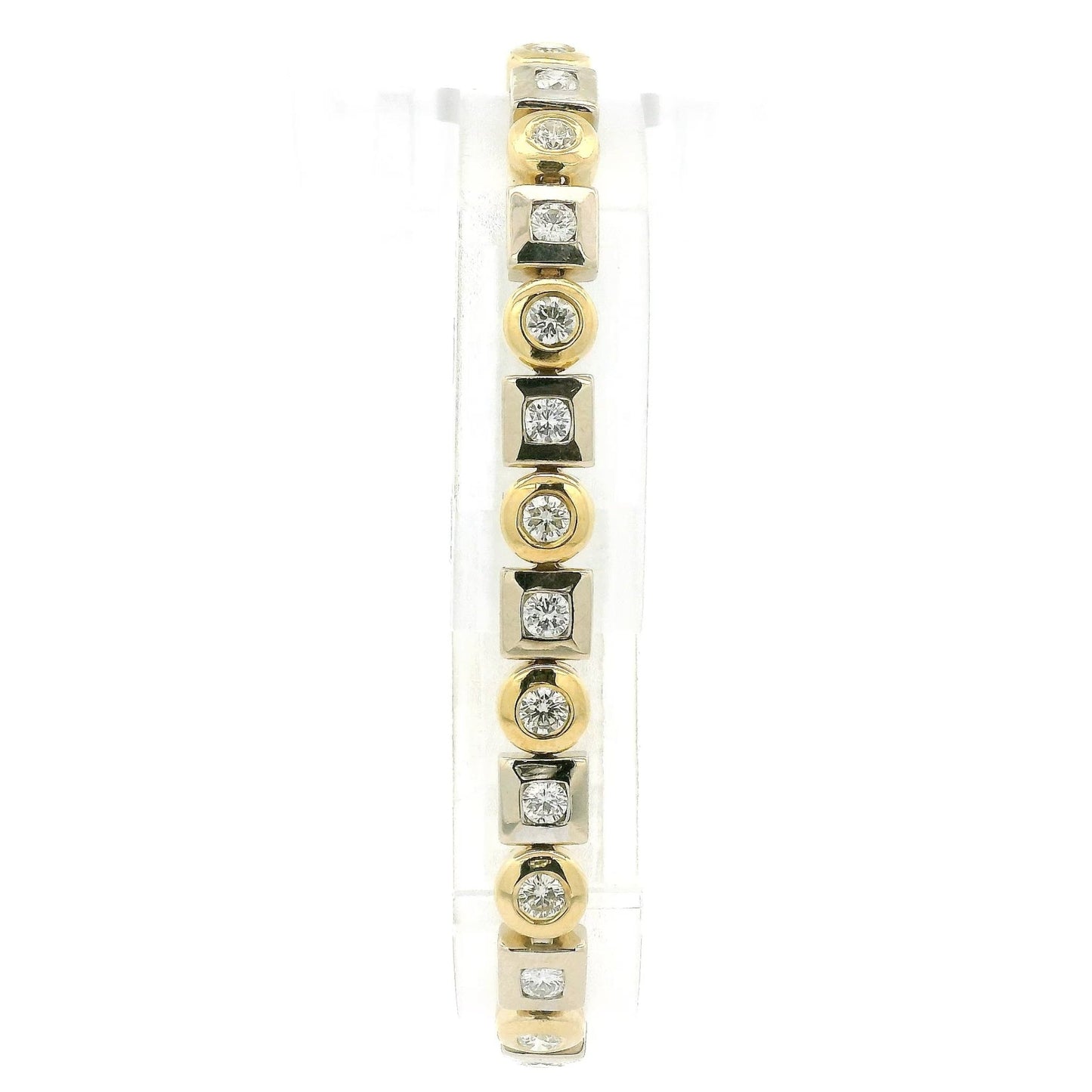 Two Tone Multi Shape Bezel Set Diamond Bracelet - Forever Rox