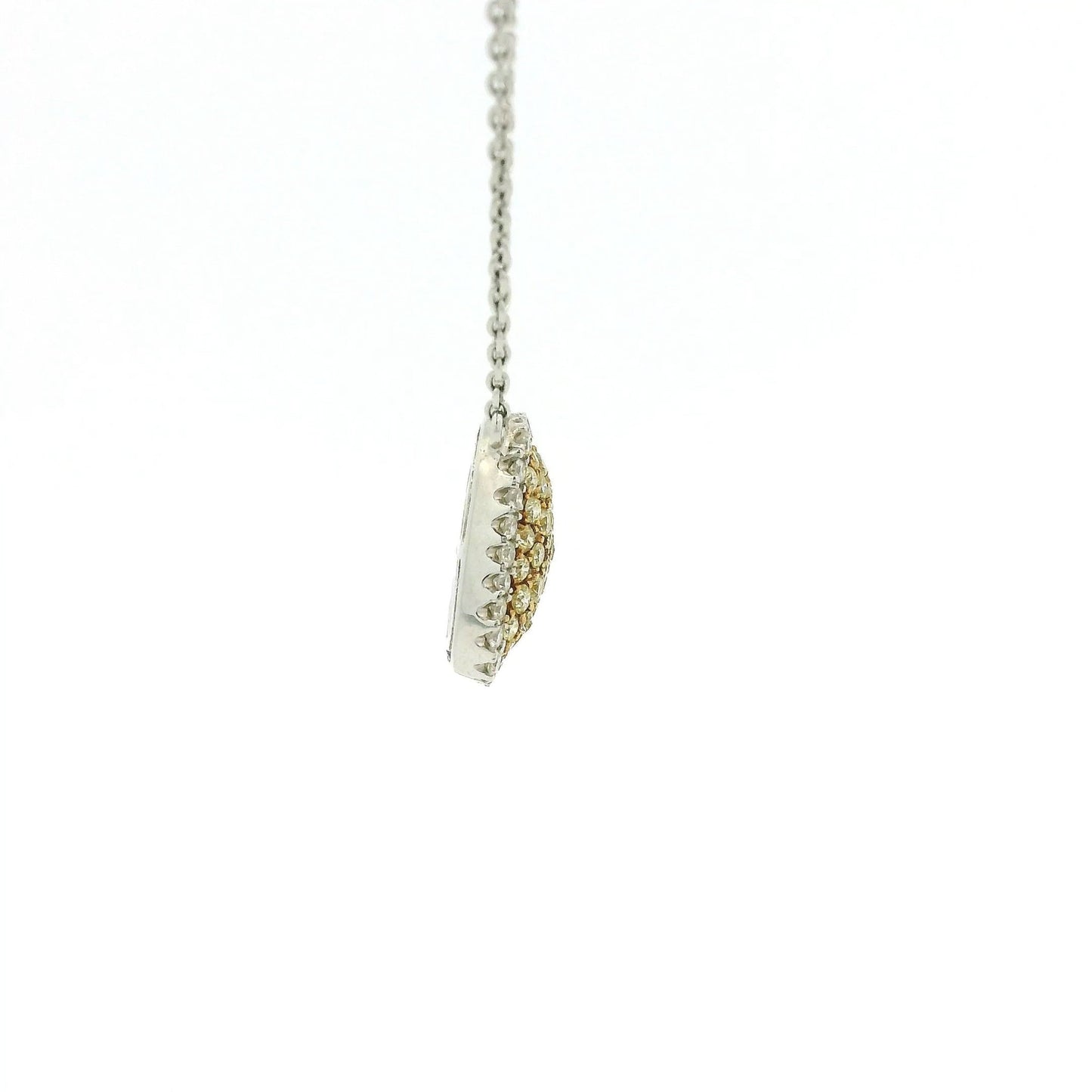 Two Tone Pavé Set Yellow & White Diamond Pendant - Forever Rox Fine Jewelry