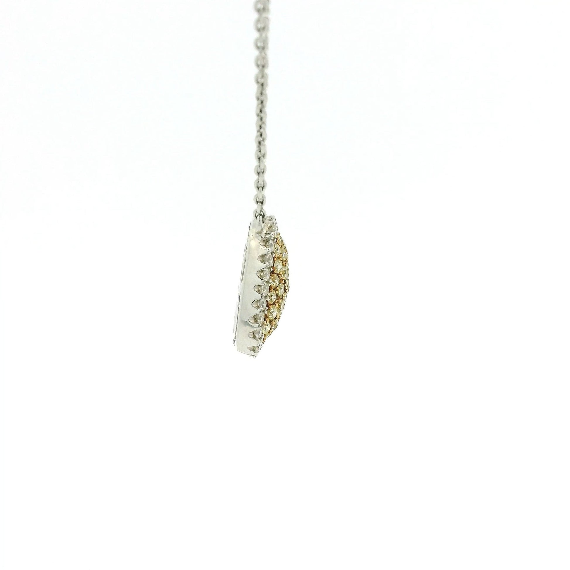 Two Tone Pavé Set Yellow & White Diamond Pendant - Forever Rox Fine Jewelry