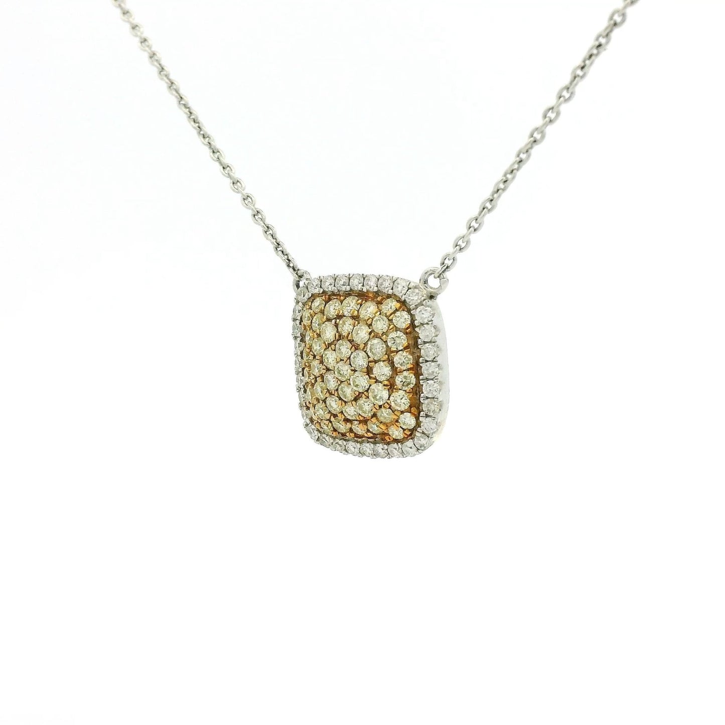 Two Tone Pavé Set Yellow & White Diamond Pendant - Forever Rox Fine Jewelry