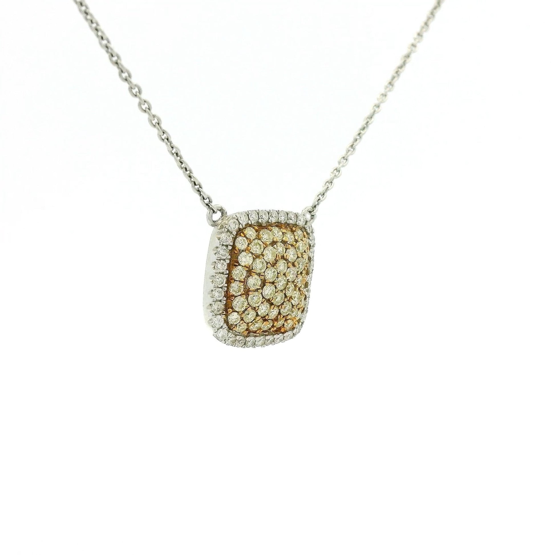 Two Tone Pavé Set Yellow & White Diamond Pendant - Forever Rox Fine Jewelry