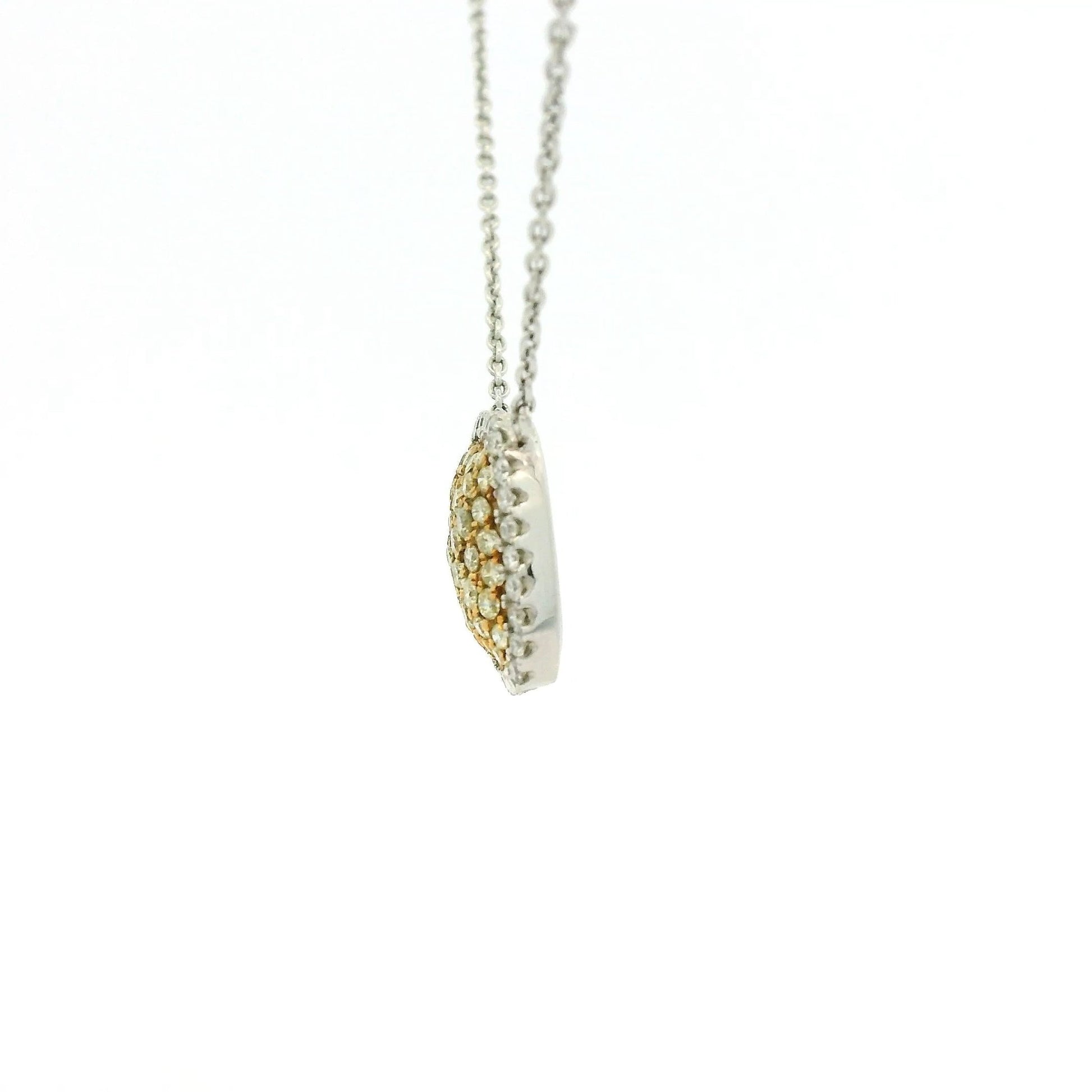Two Tone Pavé Set Yellow & White Diamond Pendant - Forever Rox Fine Jewelry