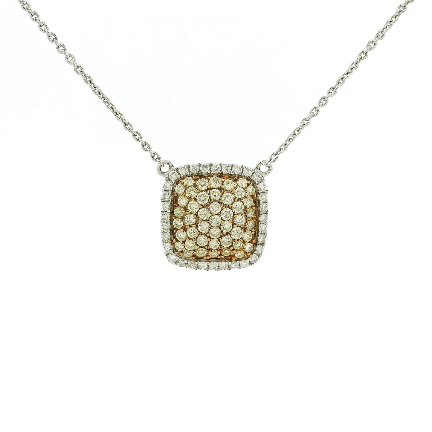 Two Tone Pavé Set Yellow & White Diamond Pendant - Forever Rox Fine Jewelry