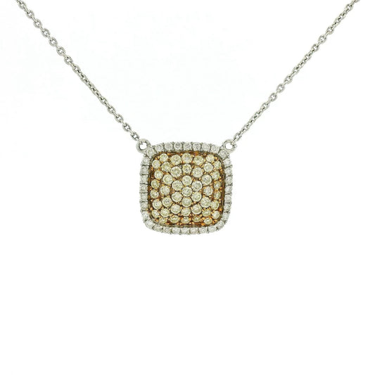 Two Tone Pavé Set Yellow & White Diamond Pendant - Forever Rox Fine Jewelry