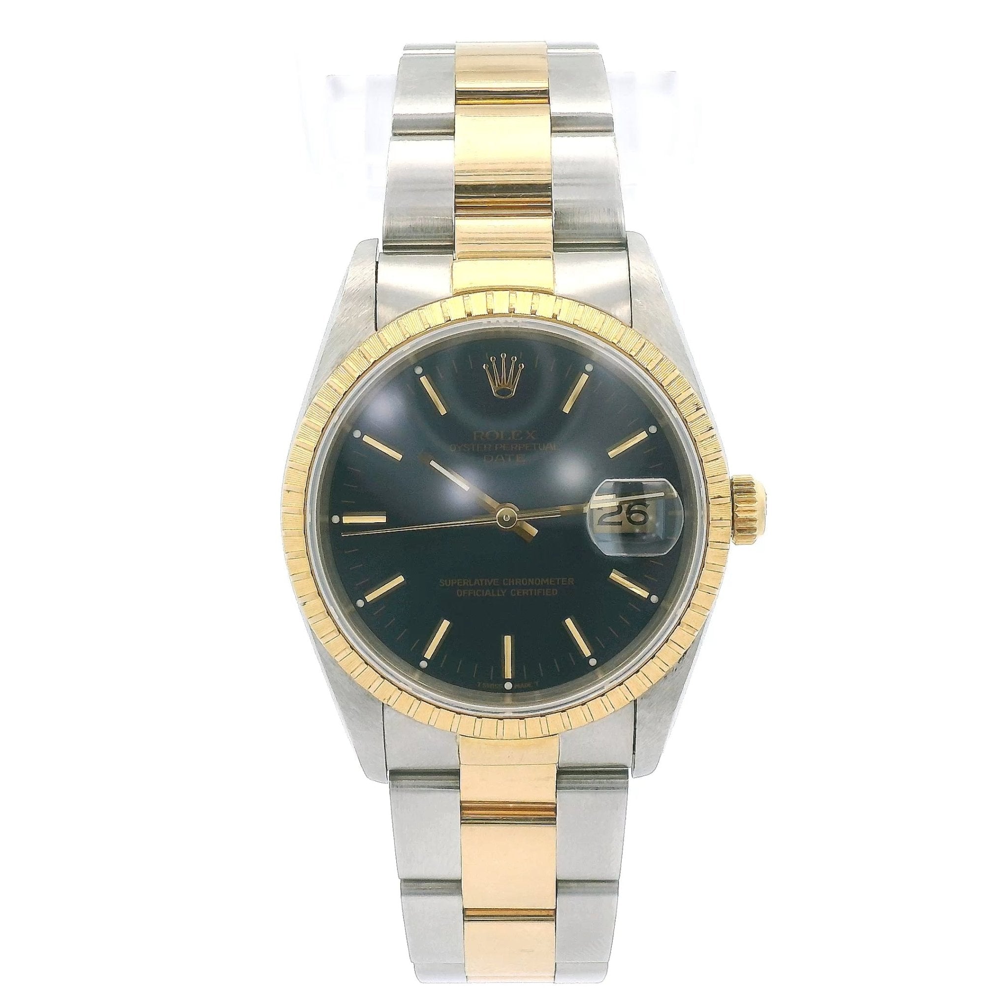 Two Tone Rolex Blue Sunburst Dial Oyster Date – Forever Rox Fine Jewelry