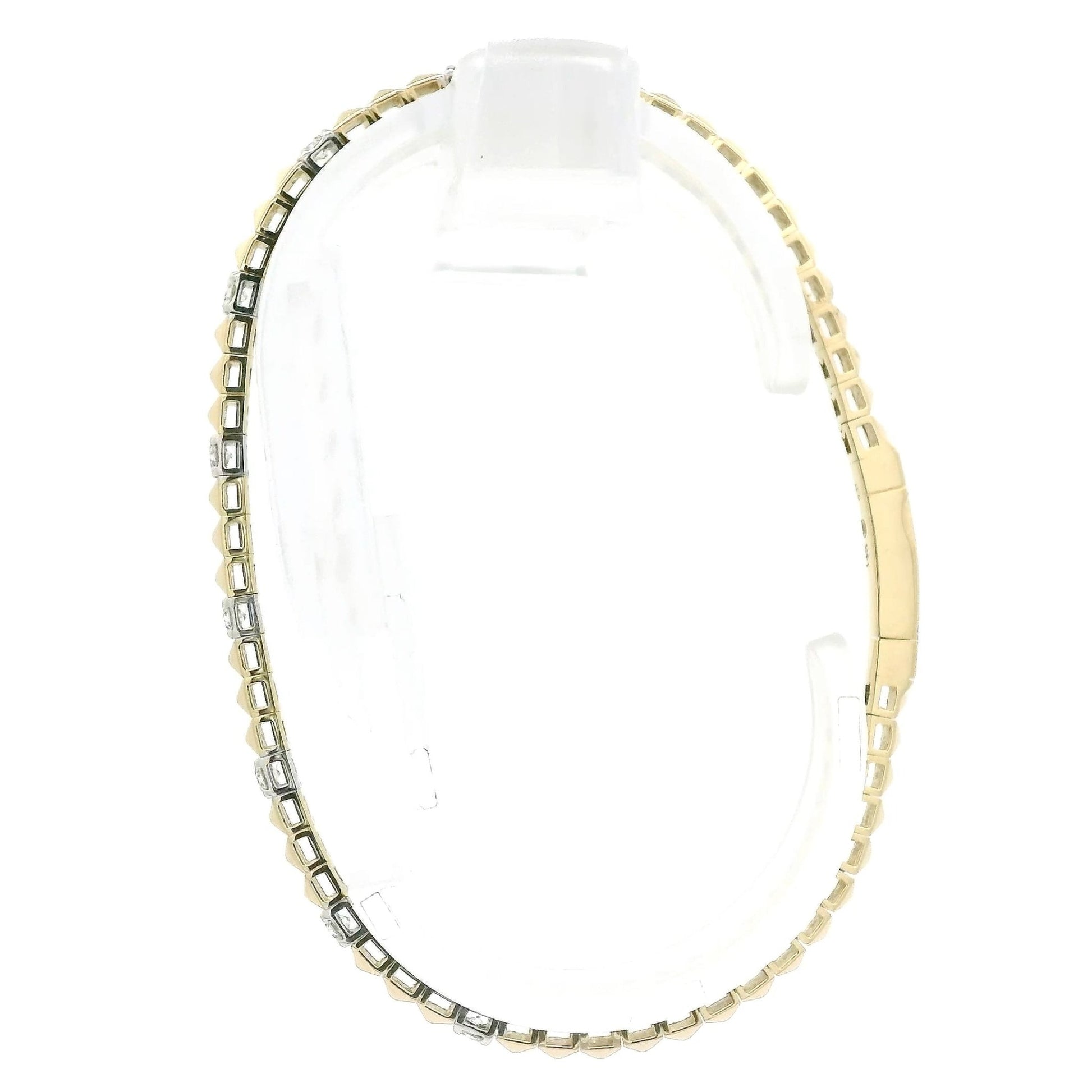 Two Tone Spikes & Diamonds Flex Bangle - Forever Rox Fine Jewelry