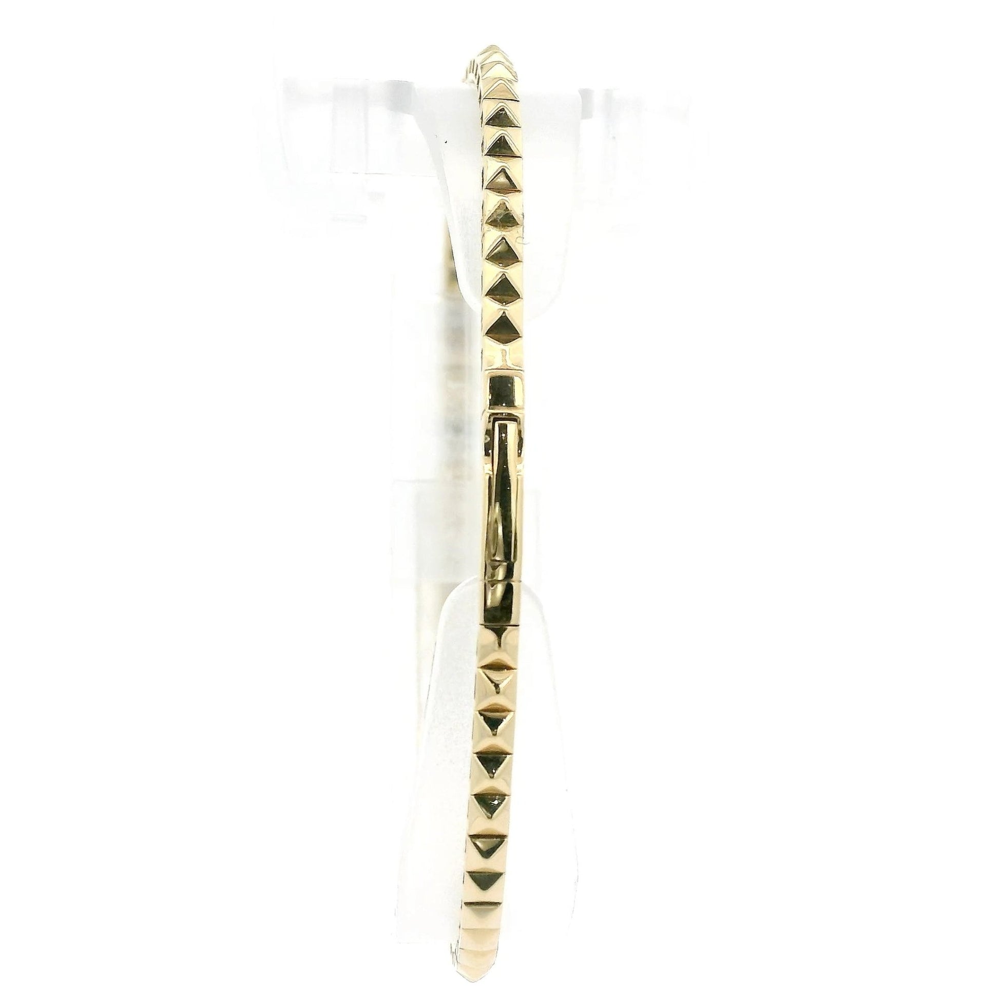 Two Tone Spikes & Diamonds Flex Bangle - Forever Rox Fine Jewelry