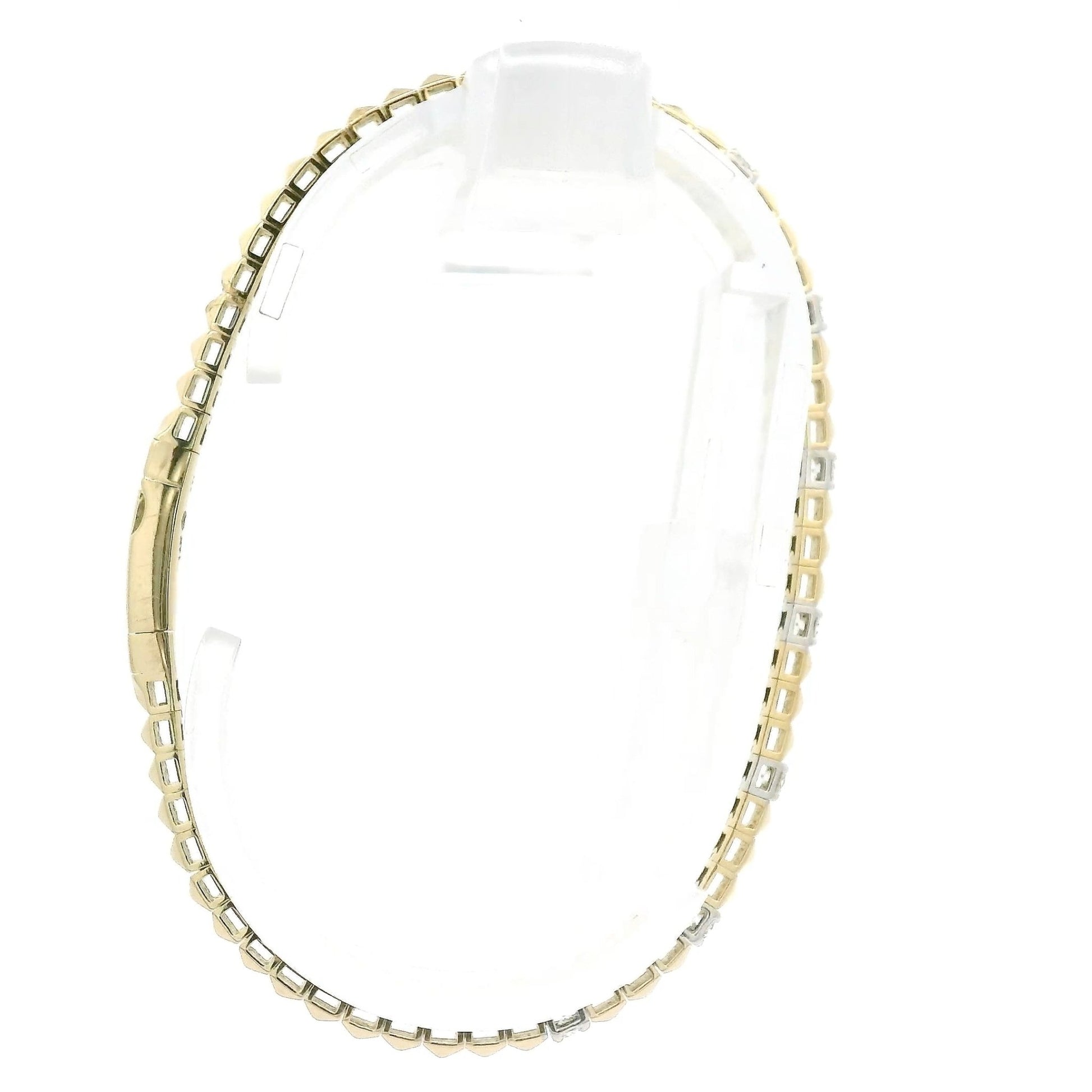 Two Tone Spikes & Diamonds Flex Bangle - Forever Rox Fine Jewelry