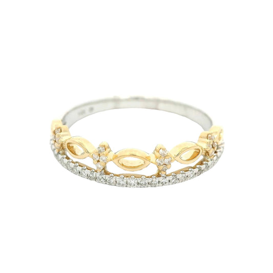 Two Tone Split Design Diamond Band - Forever Rox