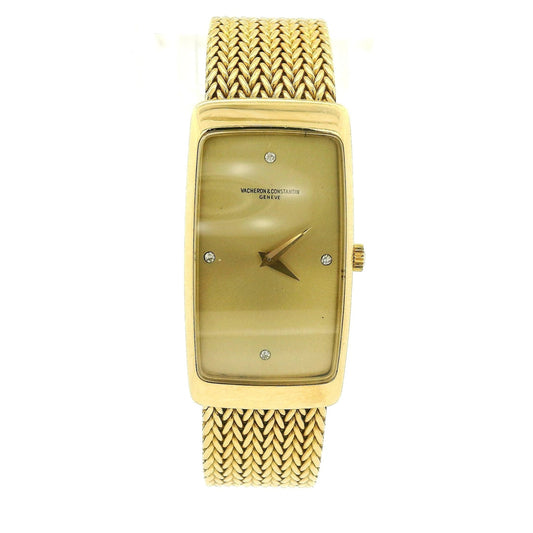 Vintage 18k Yellow Gold Vacheron & Constantin Rectangle Watch - Forever Rox Fine Jewelry