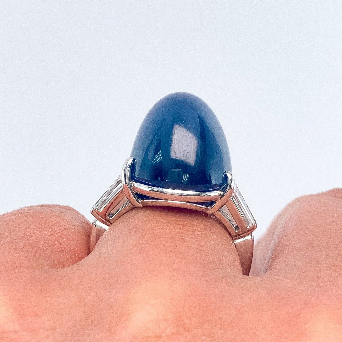 Vintage 25.80ct GIA Certified Sri Lanka Star Sapphire & Diamond Ring, Platinum - Forever Rox