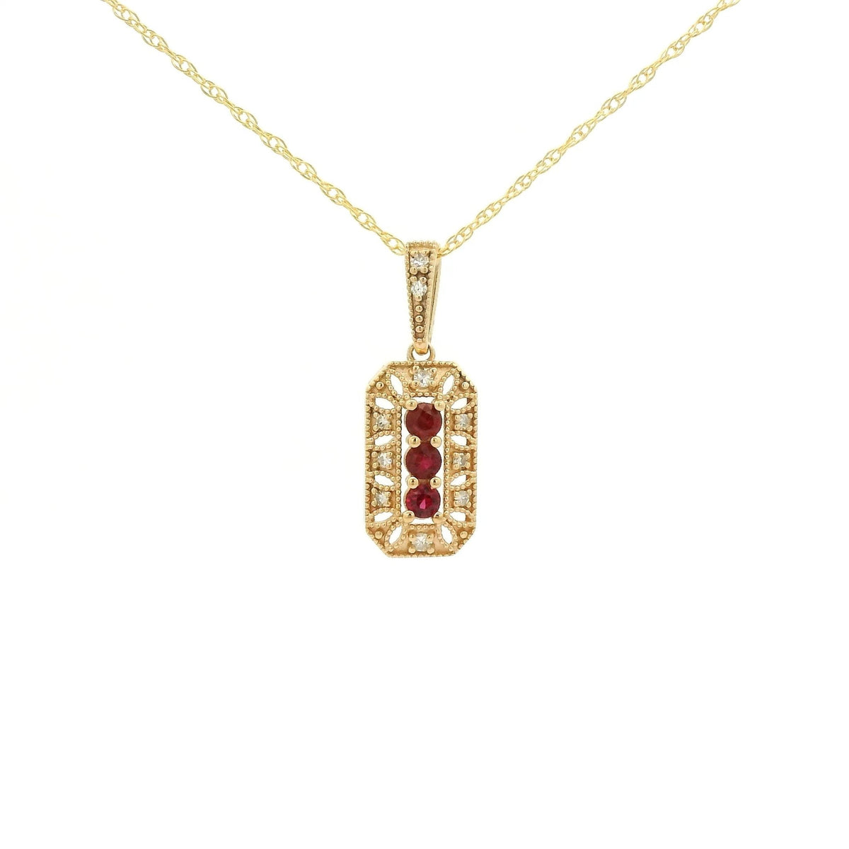 Vintage Design Ruby & Diamond Pendant - Forever Rox Fine Jewelry