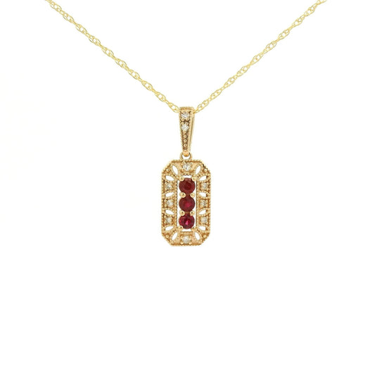 Vintage Design Ruby & Diamond Pendant - Forever Rox Fine Jewelry