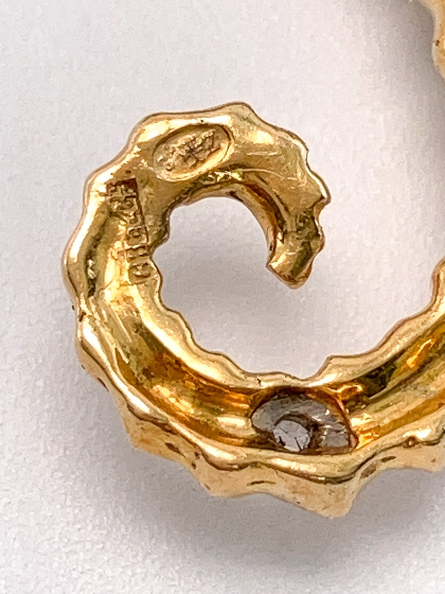 Vintage Greek Seahorse Diamond & Gemstone Brooch, 18k - Forever Rox Fine Jewelry