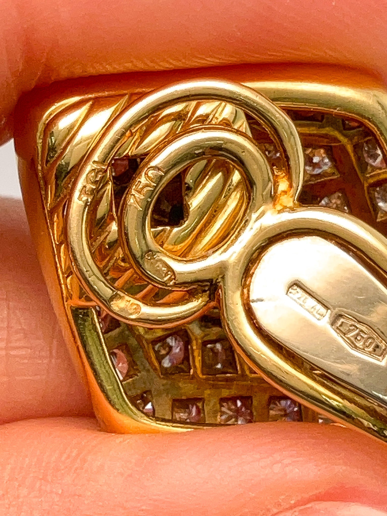 Vintage Italian Emerald & Diamond Shape Earrings, 18k º - Forever Rox