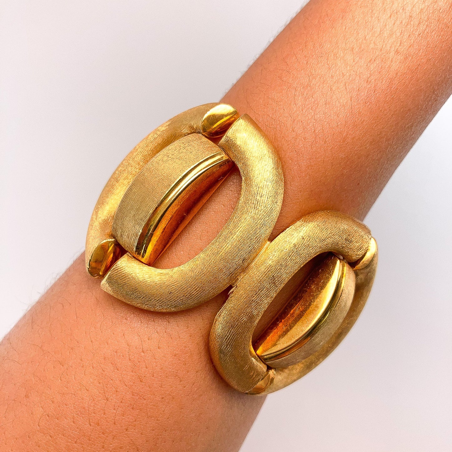 Vintage Italian Textured Wide Bracelet, 18k - Forever Rox