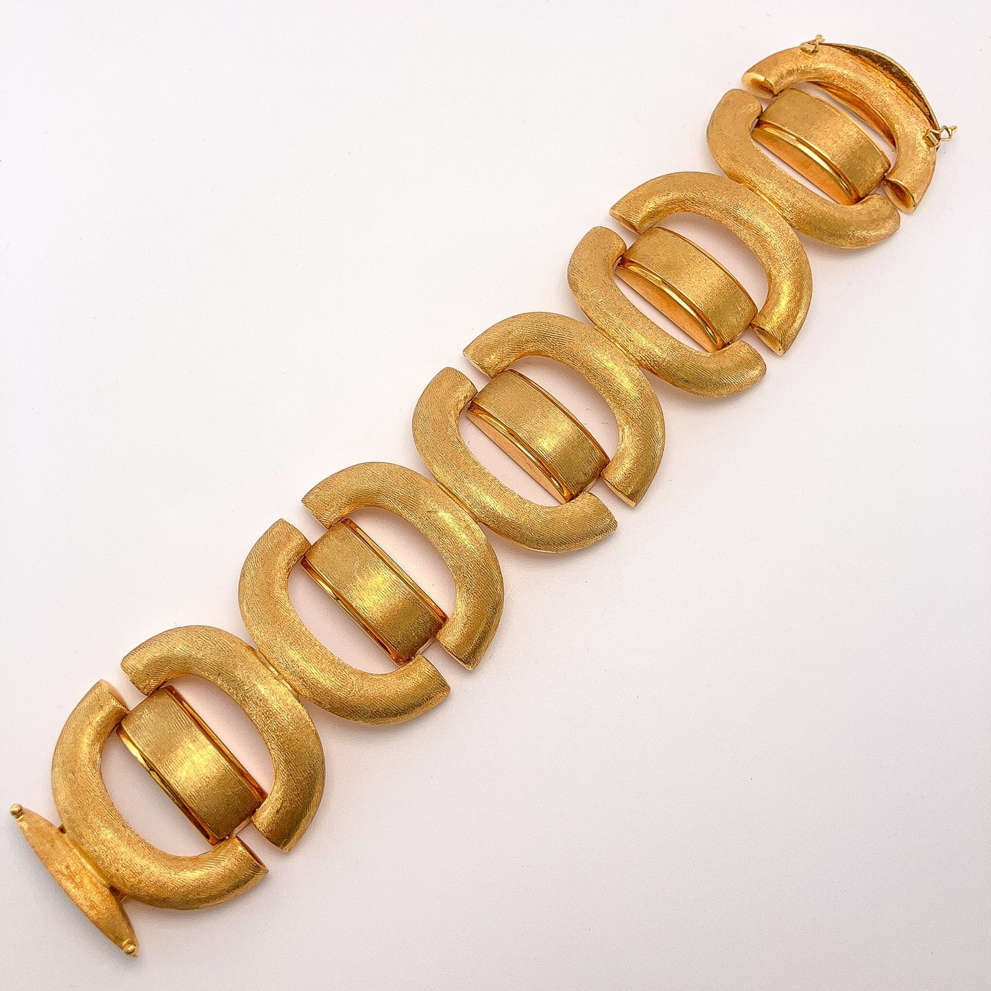 Vintage Italian Textured Wide Bracelet, 18k - Forever Rox