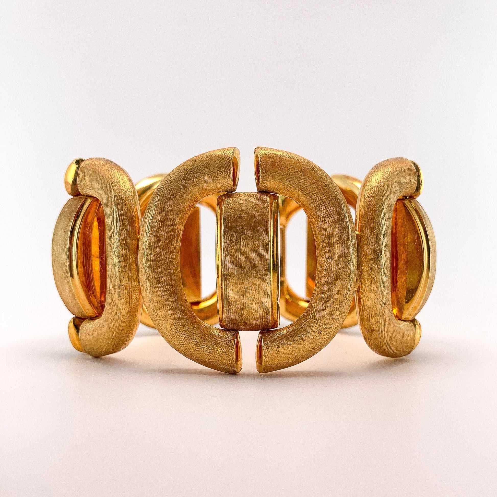 Vintage Italian Textured Wide Bracelet, 18k - Forever Rox