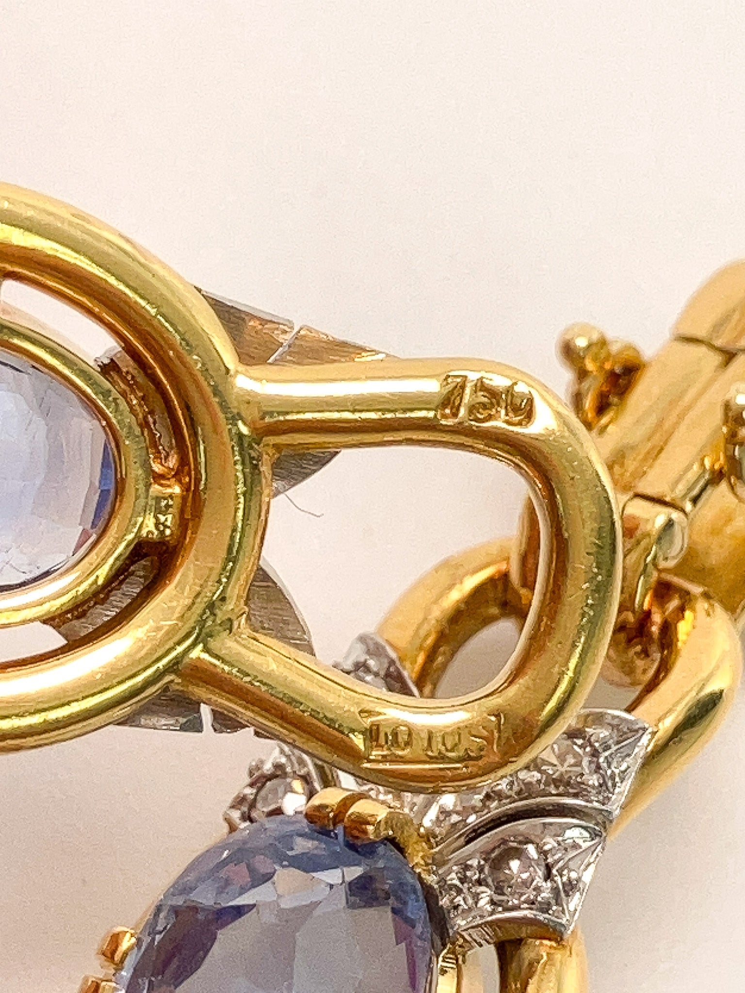 Vintage Pastel Sapphire & Diamond Link Bracelet, 18k - Forever Rox