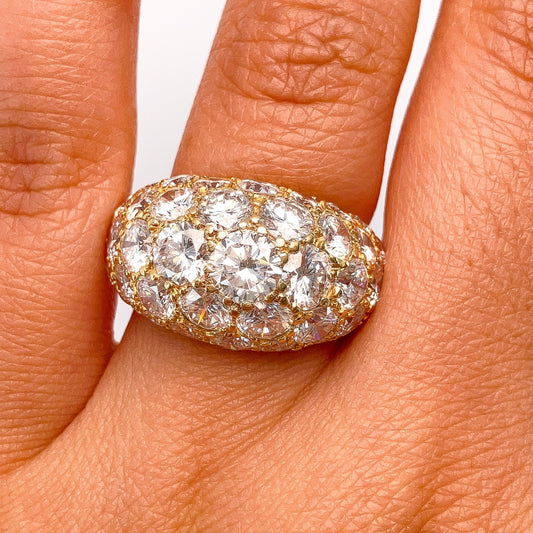 Vintage Pave Diamond Dome Band by Hammerman Brothers, 18k º - Forever Rox