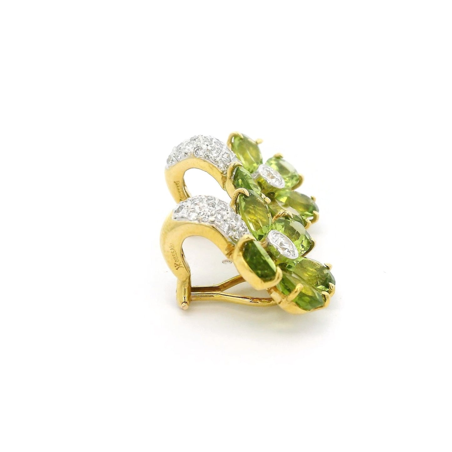 Vintage Peridot & Diamond Flower Clip on Earrings - Forever Rox Fine Jewelry