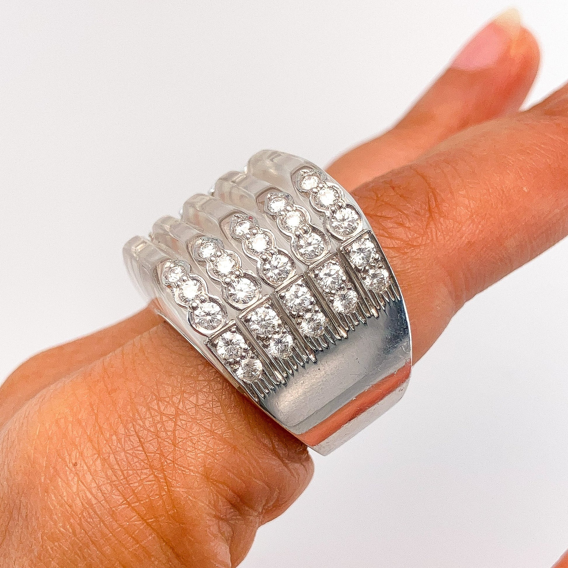 Vintage Rock Crystal & Diamond Cocktail Ring by Valentin Magro, Platinum º - Forever Rox