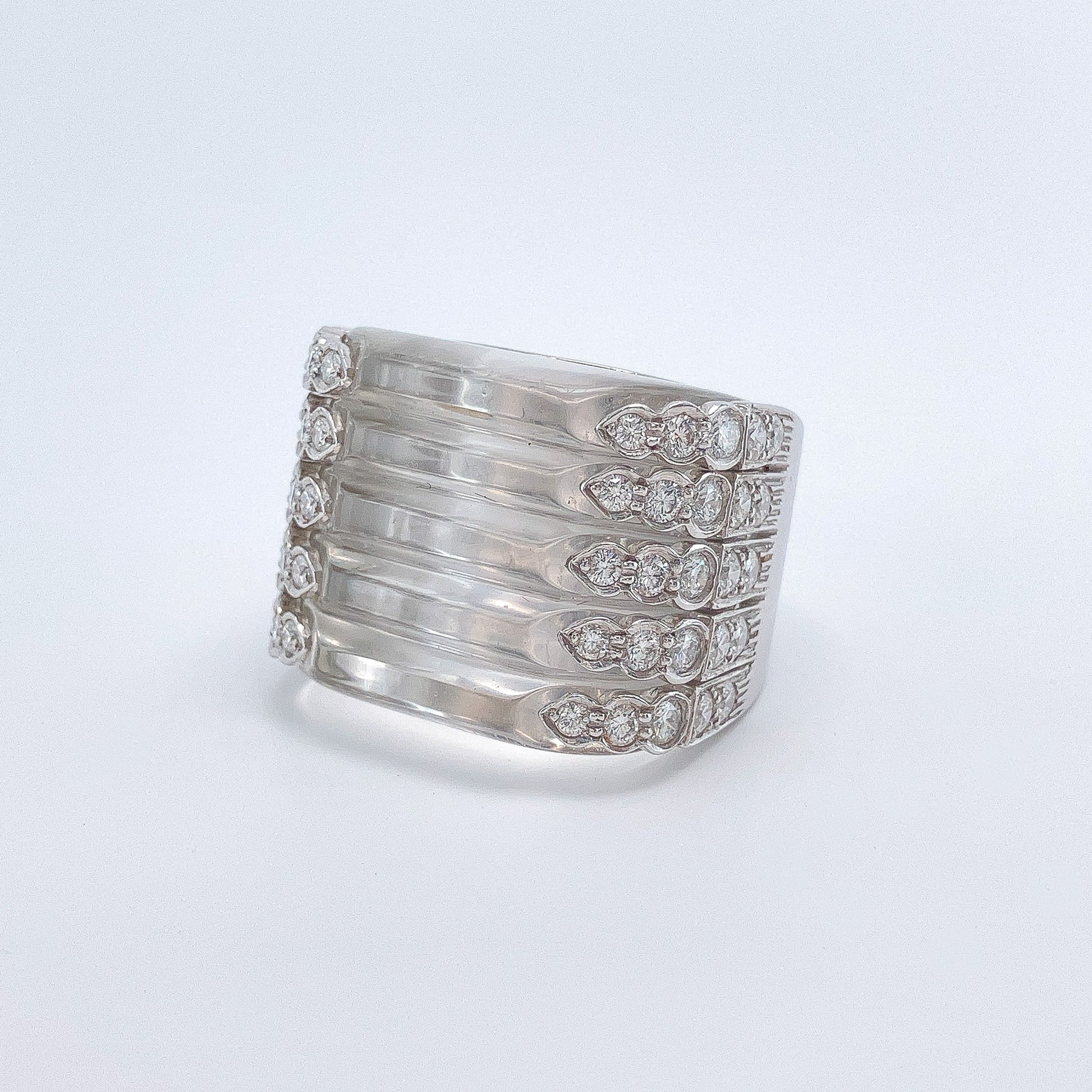 Vintage Rock Crystal & Diamond Cocktail Ring by Valentin Magro, Platinum º - Forever Rox