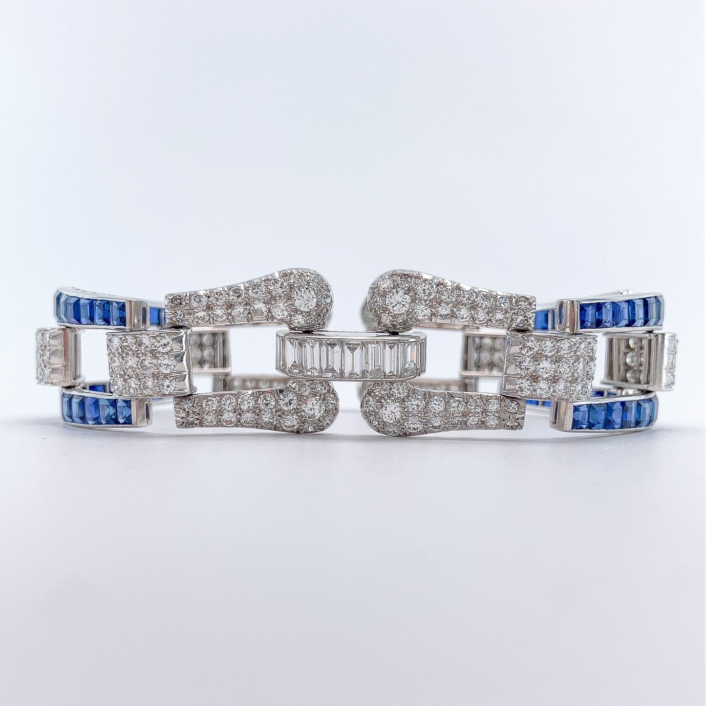 Vintage Sapphire & Diamond Openwork Bracelet, Platinum º - Forever Rox
