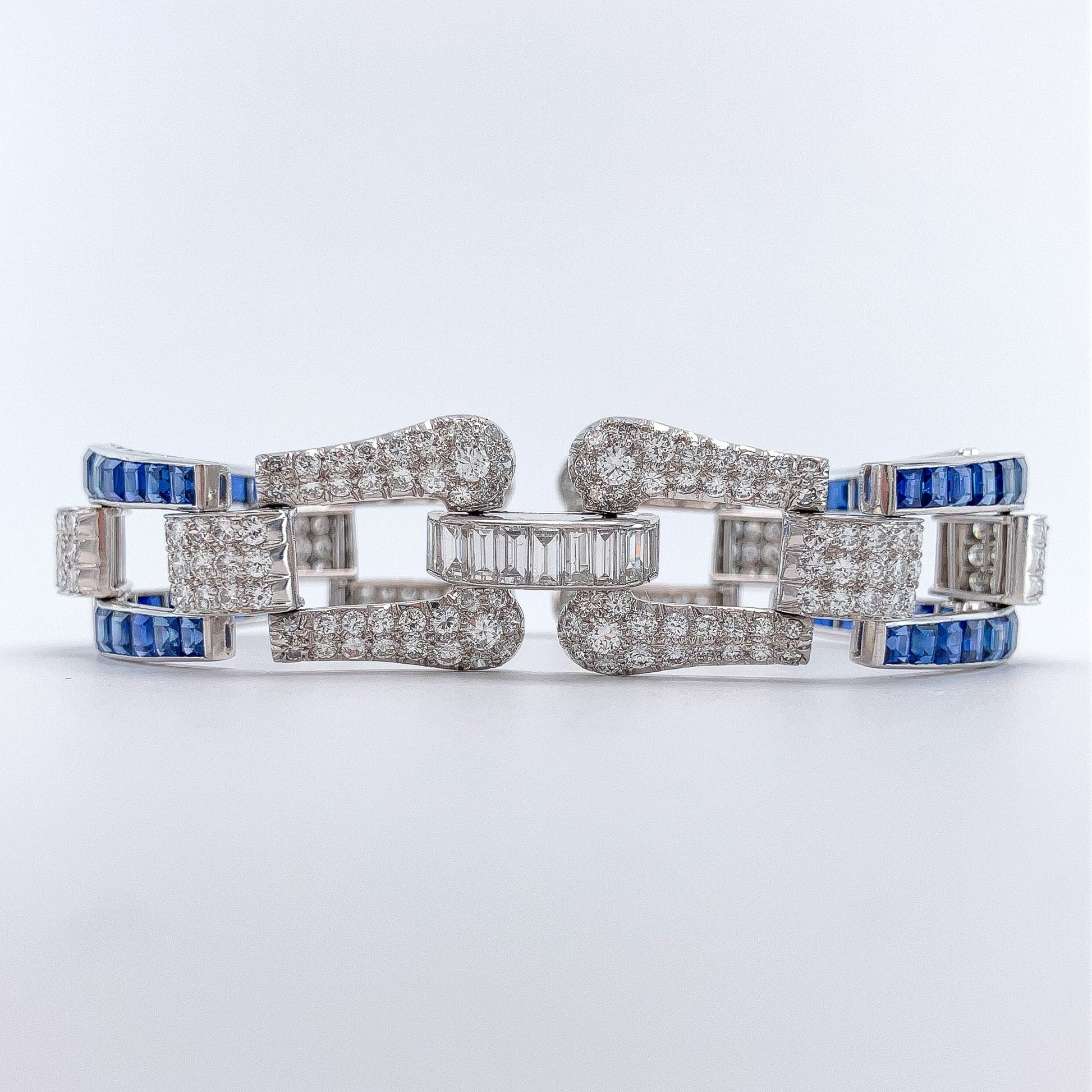 Vintage Sapphire & Diamond Openwork Bracelet, Platinum º - Forever Rox