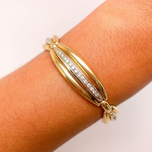 Vintage Scalloped Diamond Bracelet, 18k - Forever Rox