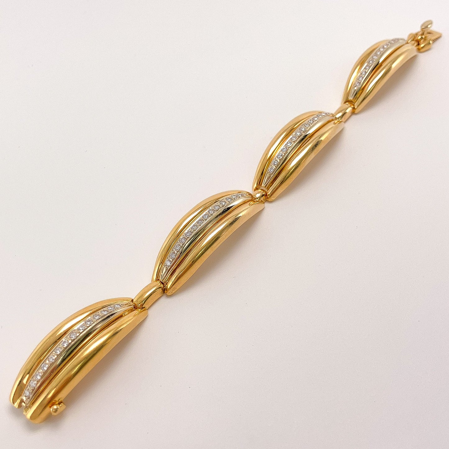 Vintage Scalloped Diamond Bracelet, 18k - Forever Rox